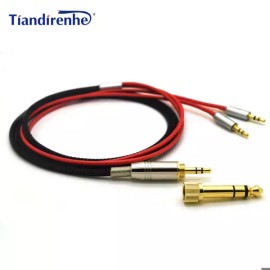 Hifiman HE400S HE-400I HE560 HE-350 HE1000 V2 헤드폰 케이블 3.5mm 남성 6.35mm 2x2.5mm 남성 오디오 H [[13]Red 2x3.5mm] Hifiman HE400S HE-400I HE560 HE-350 HE1000 V2 Headphone Cable 3.5mm Male to 6.35mm and 2x2.5mm Male Audio H [[13]Red 2x3.5mm]