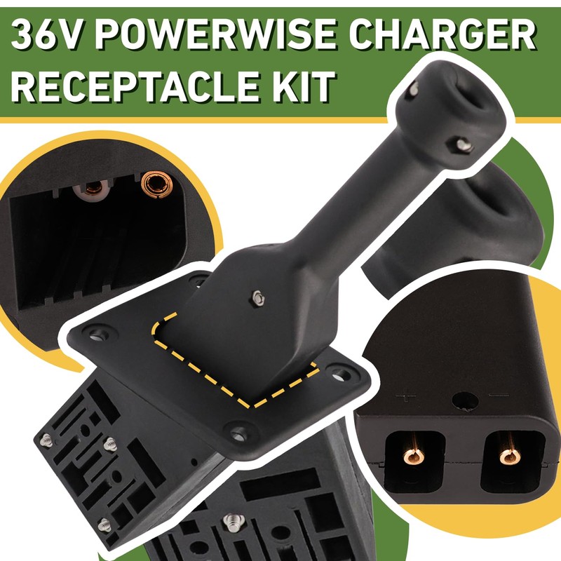 EZGO TXT 36V PowerWise Charger Receptacle and W/Handle Plug, Fit