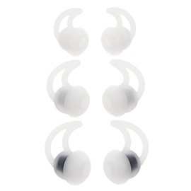Be In Your Mind 3 Pairs Replacement Earplugs with Non-Slip Ear Hook, In-Ear Noise Isolation Earplugs Compatible with BO-se QC20 QC20i SoundSport SIE2i IE2 IE3 Headphones White S M L