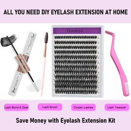 HAMJOYS Lashes Clusters 50D 0.07 D Curl Cluster Lashes Extension Individual Lashes 9-16mm Tray Faux Mink Lash Clusters Extensions Individual Lashes lashes wispy DIY Eyelash (50D-0.07D-9-16mm)