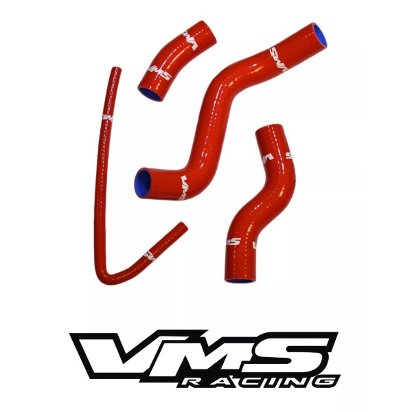 Unbranded VMS RACING RED 4PC REINFORCED SILICONE RADIATOR HOSE KIT