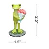 Gemmia Garden Miniature Frog Statue- Smile Everyday Flower Frog