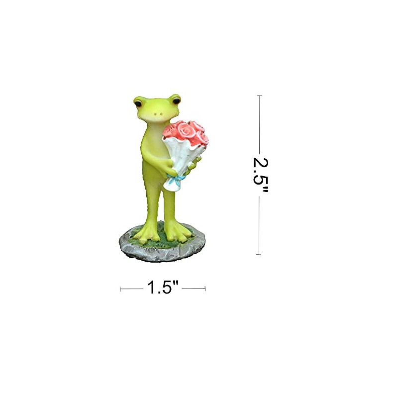 Gemmia Garden Miniature Frog Statue- Smile Everyday Flower Frog