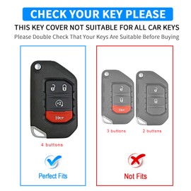 QBUC for Jeep Key Fob Cover,Flip Key Case Protector with Keychain Fit for Jeep Wrangler JLU JL Gladiator Rubicon JT Smart Remote Key Accessories (White)