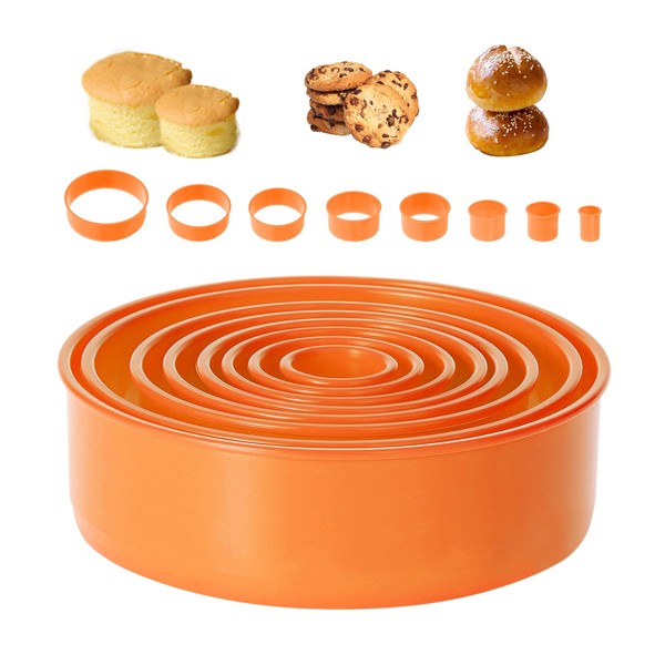 8 Pcs Round Cookie Cutter Set, Cookie cutter set for