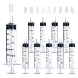 5ml Syringe for Liquid, Oral, Scientific Labs, Measurement, Dispensing, with Cap- 10 Pack 5ml Syringes