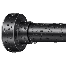 YNL Tension Curtain Rod 34-66 Inch, Adjustable Spring Tension Curtain Rod No Drilling, Non-Slip, Never Rust, Stainless Steel, for Laundry Door Entryway, Matte Black