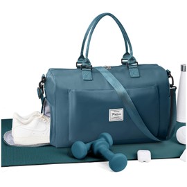 Gym Bag With Shoe Compartment,Waterproof Sports Travel Duffel Bag for Women Men Gym Tote Bags Carry On Bag Weekender Overnight Bag for Travel, Workout, Yoga, Swimming Peacock Blue