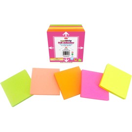 4A Sticky Full Adhesive Notes,3 1/3 x 3 Inches,80 Sheets/Color,Self-Stick Notes,5 Colors/Pack,400 Sheets Total,4A 303-Full Adhesive-400