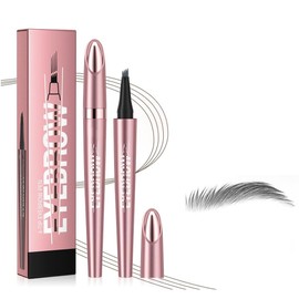 Magic Eyebrow Pencil, with 4 Micro Fork Tips, 3D Eyebrow Pencil, Long-Lasting Creates Effortless Natural Looking Brows, for Long-Lasting - Easy Drawing of Natural Eyebrows (Grey)