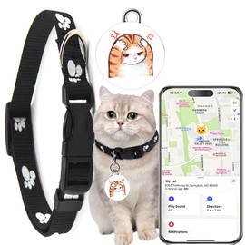Cat Tracker-Airtag Cat Collar-Pet Tracker-GPS Tracker for Cats | Android and iOS Universal | No Monthly Fee | No Charging Required | Waterproof | Works with Any Collar