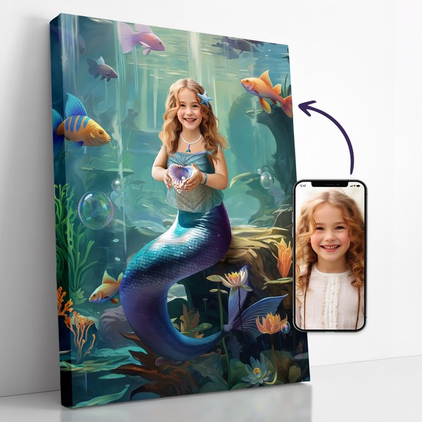 Turn Me Royal Custom Fantasy Portrait from Photo, Personalized Canvas