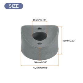 sourcing map 20Pcs Plastic Round Washers, 9mm x 25mm x 10mm Gray PE Concave Washer Spacer Hardware Machine Fastener for Round Tube Fixing