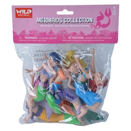 Wild Republic Mermaid Figurines Fivepiece Collection Polybag, Mermaid Toys, Mermaid Doll, Gifts for Girls, Bath Toys, Model:21510