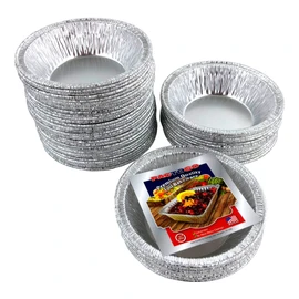 pactogo 3" Disposable Aluminium Foil Tart Pans Mini Silver Baking Pie Cans