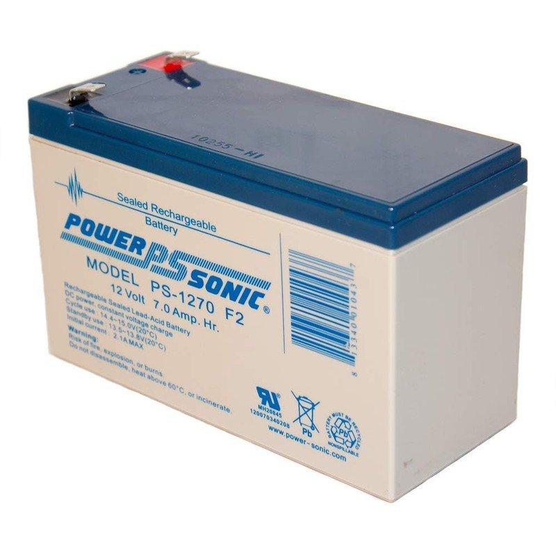 Power-Sonic Rechargeable Sealed Lead Acid Battery PS-1270 12V 7.0 AH