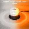 PKINGLAKE 1-Pcs Amber/White LED Beacon Lights 12-24V Warning Safety Flashing
