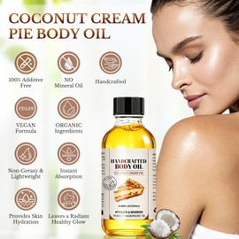 Aceite Corporal Coconut Cream Pie (Paquete De 2) - Aroma Duradero A Coco Y Vainilla, Fórmula No Grasa De Rápida Absorción Con Aceite De Almendras Y Jojoba Para Una Piel Suave Y Tersa, 113 Ml