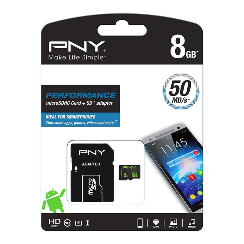 PNY microSDHC Performance 8Gb 50 Mb/s