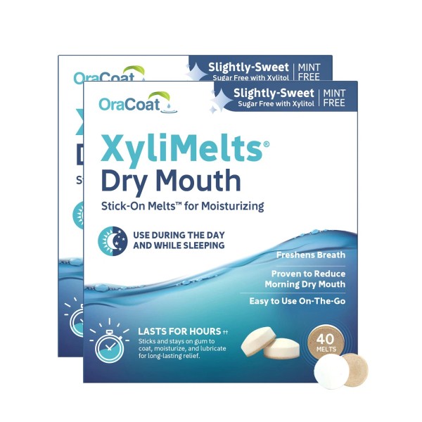 Orahealth XyliMelts for Dry Mouth, Mint-Free, 80-Count Box