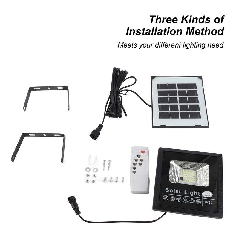 25W 44LEDs Solar Floodlight Remote Control Timing Outdoor Security Light