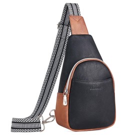 Horsecret Small Crossbody Bag Small Sling Bag for Women Crossbody Purse Chest Fanny Packs for Trip Black Brown