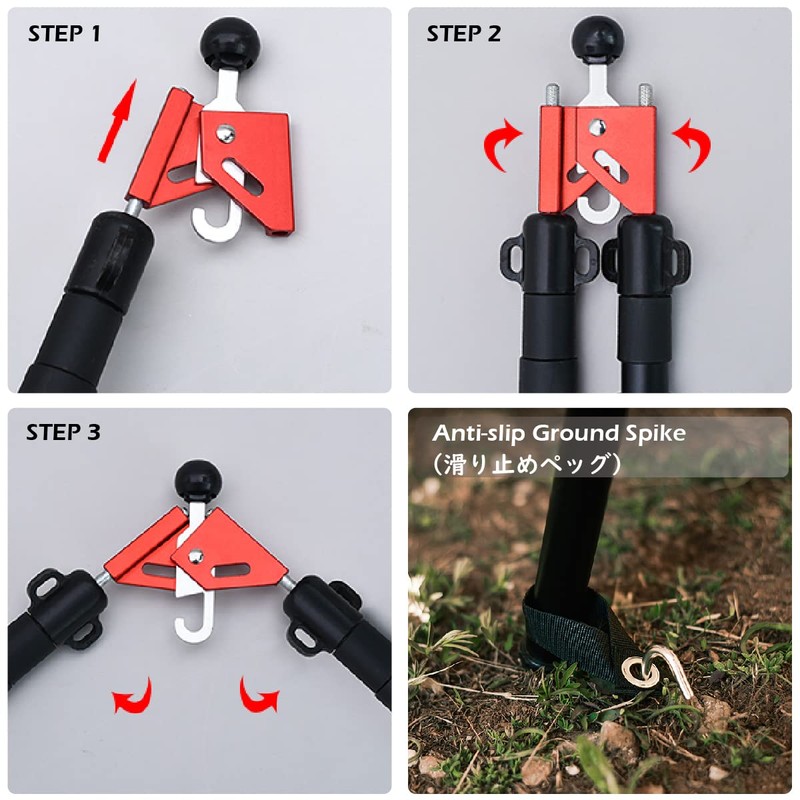 TRIWONDER Two-way Parts, Adjustable Angle, Includes Belt for Fixing Poles,