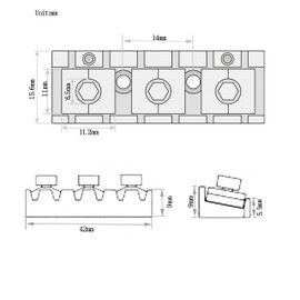 AYUBOUSA Electric Guitar String Locking Nut for Flord Rose Style Tremolo Bridge with Mounting Screws and Wrench (Silver)