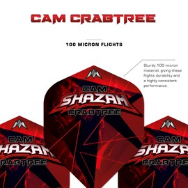 Mission Darts Mission Solo Dart Flight | No. 2 Standard Shape | 100 Micron, Cam Crabtree, 1 Set of 3 Flights (F4205)