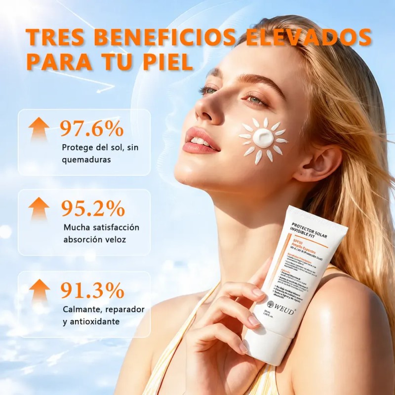 Weud Protector Solar Invisible Fit Spf50+ Uv-a/uv-b 50ml 2pz