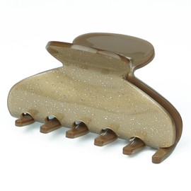 Mevnccola Cute Acetate Hair Claw Clips for Women Girls, 3 Inch Sparkle Medium Hair Clips for Thin & Medium Thick Hair, Durable French Banana clip, Elegant Gift for Birthday, Mother's Day (Champagne)