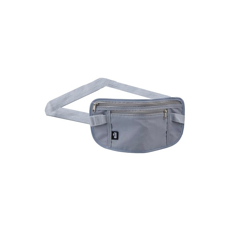 Travel Waist Wallet with RFID Blocking Unisex Light Grey Bum