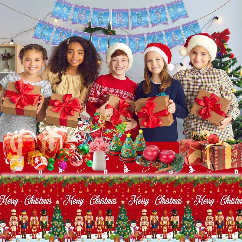2Pcs Christmas Party Table Cover Table Cloth,137 * 274cm Christmas