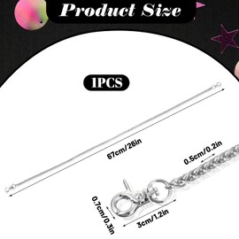 CIATBYYJ Pocket Chain Heavy Duty Hip Hop Wallet Chains 26Inch Cool Punk Pants Chain Goth Jean Chains, Aist Iron Keyring Clasp Sturdy Keyholder for Men Women Pants Jeans Key Wallet Bag Decoration