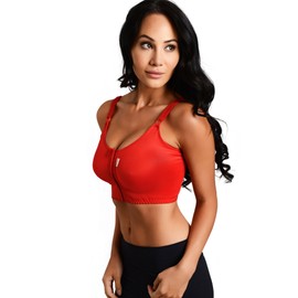 MACOM Signature Post Surgical Bra - Front Fastening - No Cup Size Needed (Black,28-30)