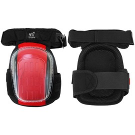 Global Glove KP311G - FrogWear Non-Marring, Premium Knee Pads with PVC Hard Cap - One Size, Red, Black