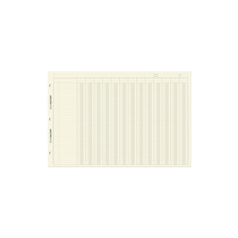 BookFactory Ledger Pad/Large 13 Column Accounting Ledger Columnar (Thirteen Columns)