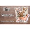 Warnschild Hund oder Warnzeichen Welsh Corgi Pembroke 20 cm