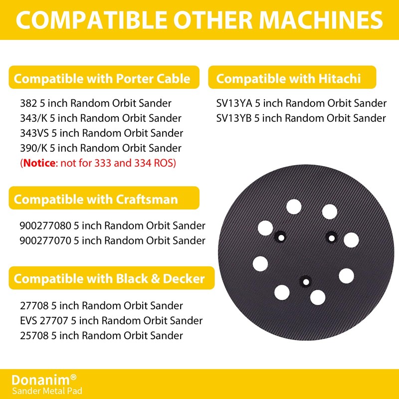 2 Pack Sander Pad Compatible with Dewalt, 5 Inch 8