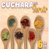 J.H. Company Set 6 Pcs Cuchara Madera Utensilio Cocina Mango
