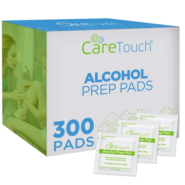 Care Touch Alcohol Prep Pads, Medium 2-Ply - 300 Alcohol Wipes