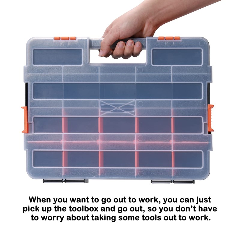 AIRTOON Tool Box Organizer Interlocking Black Small Parts Organizer for