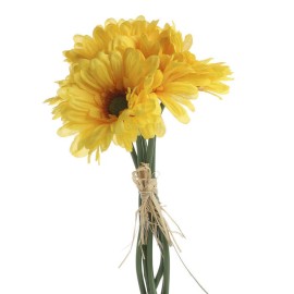 Factory Direct Craft Set of 2 Sunshine Yellow Artificial Gerbera Daisy 11-1/4" Floral Bundles