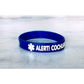 Cochlear Implant Medical Alert Band (Blue, Medium (7.09"))