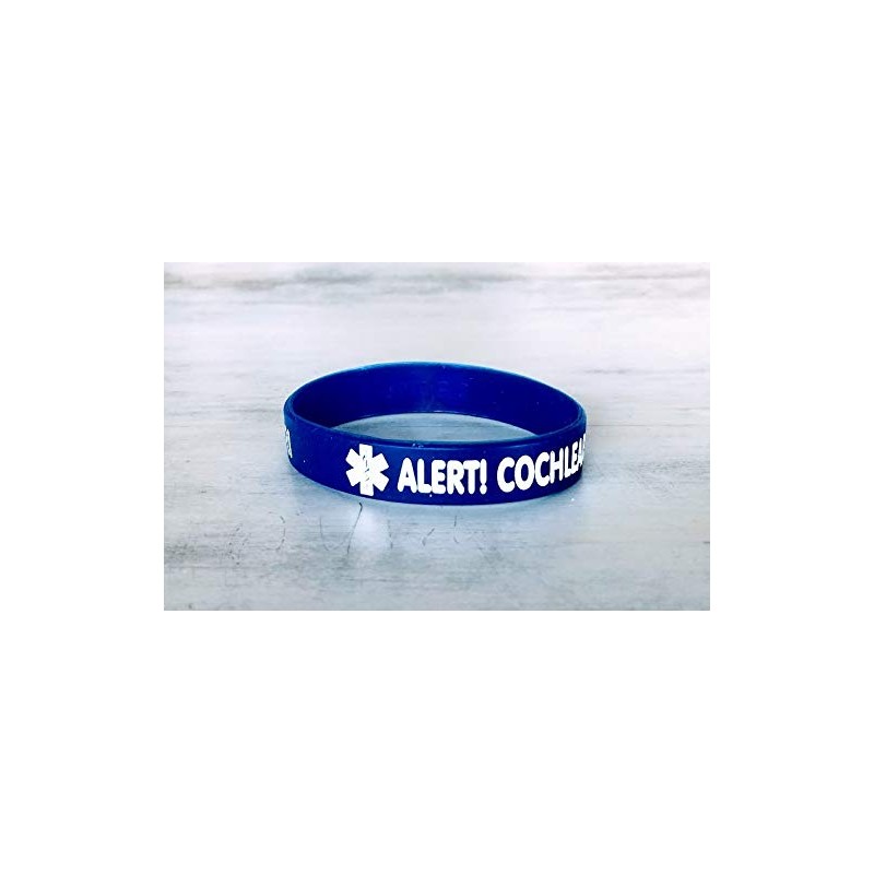 Cochlear Implant Medical Alert Band (Blue, Medium (7.09"))