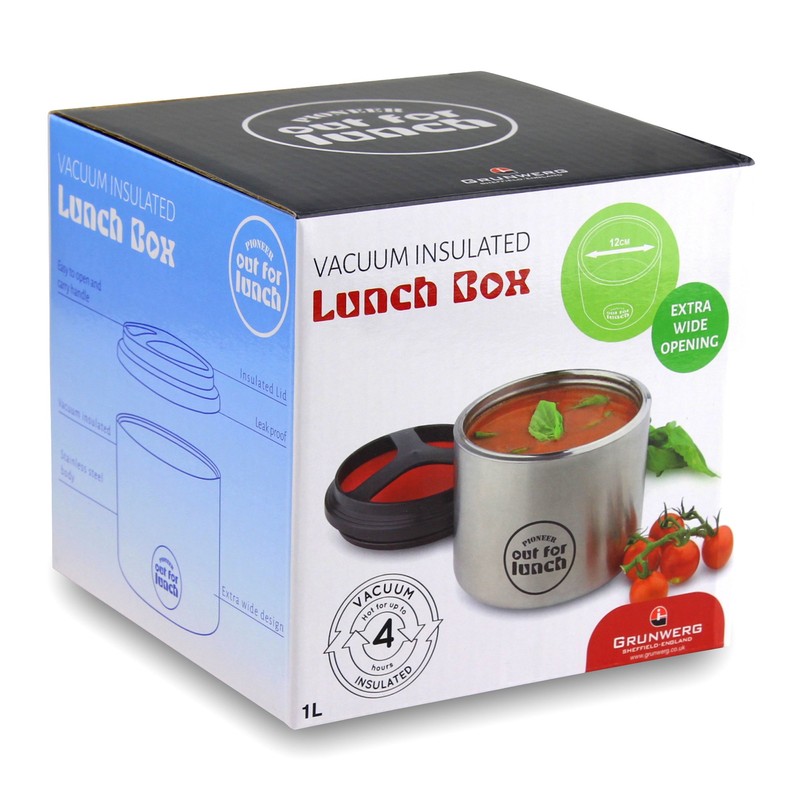 Pioneer Vacuum Insulated Lunch Box, Leak-Proof Food/Soup Flask with Extra