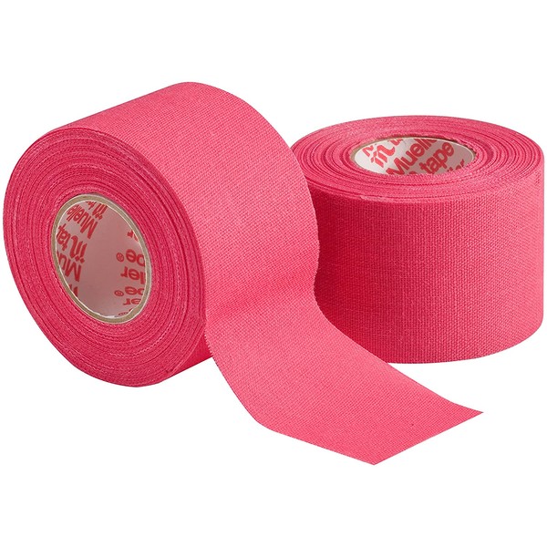 Mueller Athletic Tape, 1.5" X 10yd Roll, Pink, 2 pack