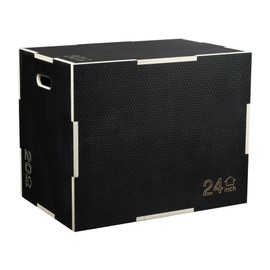 BalanceFrom 3-in-1 Wooden Plyo Box, Plyometric Jump Box for HIIT & Strength Training Non-Slip Jump Trainer for Exercise (450lb Capacity)