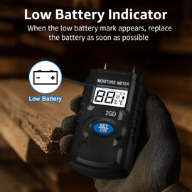 SURLABA Wood Moisture Meter, Pin-Type Moisture Detector for Wood, Drywall & Lumber with LCD Screen, Drywall Moisture Meter Auto-Off & Low Battery Indicator (6~42% Range)
