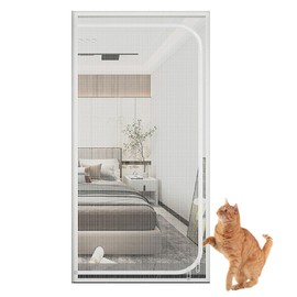 iFCOW Cat Gate Door, Scratch-Resistant Mesh Door for Cats with Zip, Prevents Puppies and Cats from Running from the Bedroom Kitchen at Home